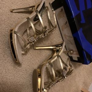 Gold sexy jeweled heel (open to best offer)